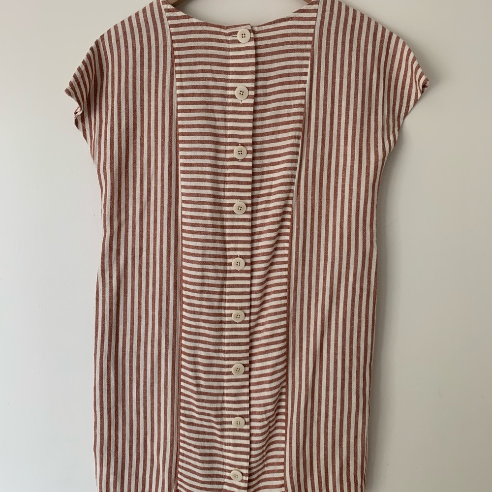 Madewell Red Stripe Button Shift Dress XS - Picture 3 of 3